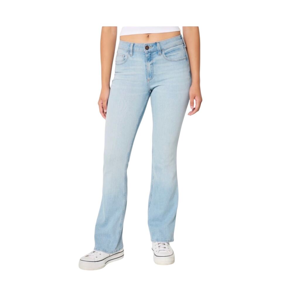 NWOT Hollister Curvy Mid-Rise Light Wash Boot Jeans 8R 29